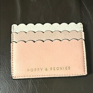 Poppy & Peonies Blush and Cream Card Holder